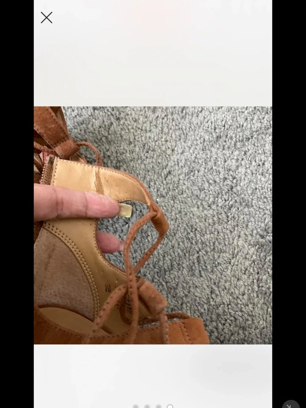 Franco Sarto Tan Suede Lace-Up Pointed Toe Low Heel Flats
